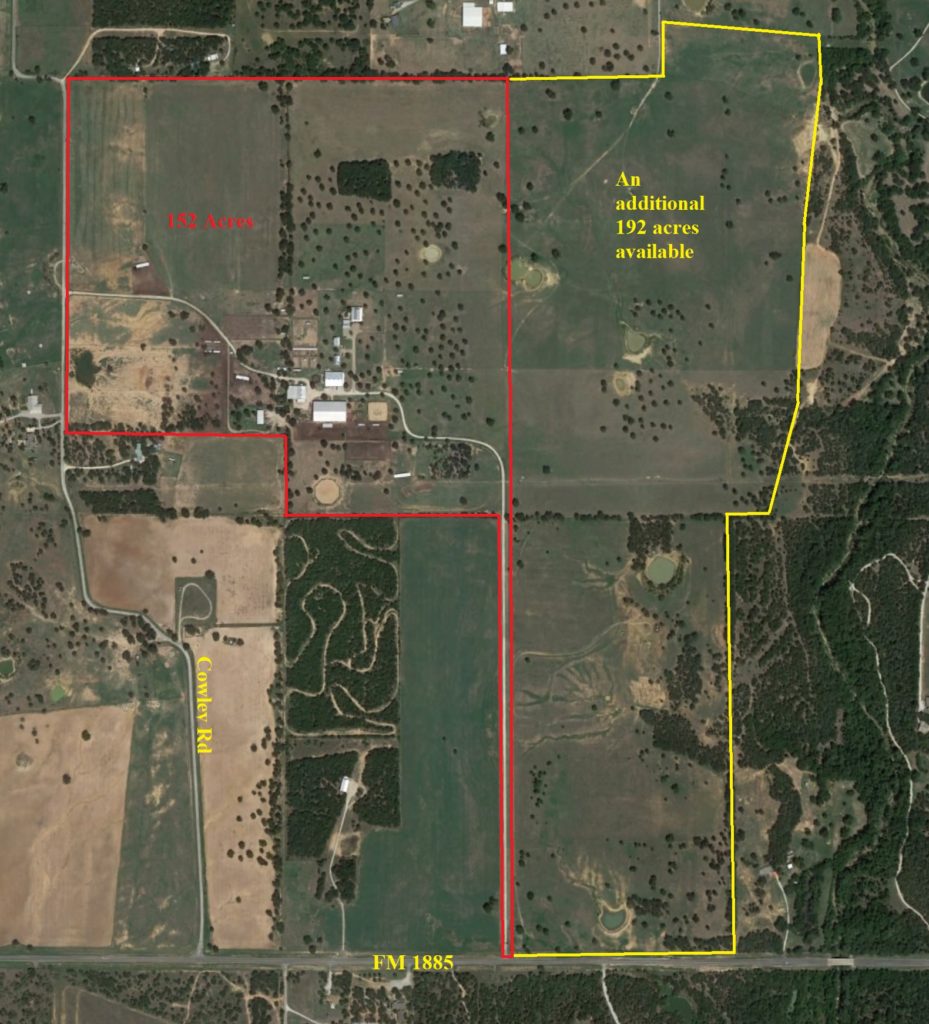 Aerial Map 152 Ac “Rock Creek Ranch” Cutting Horse Facility, 1788 FM