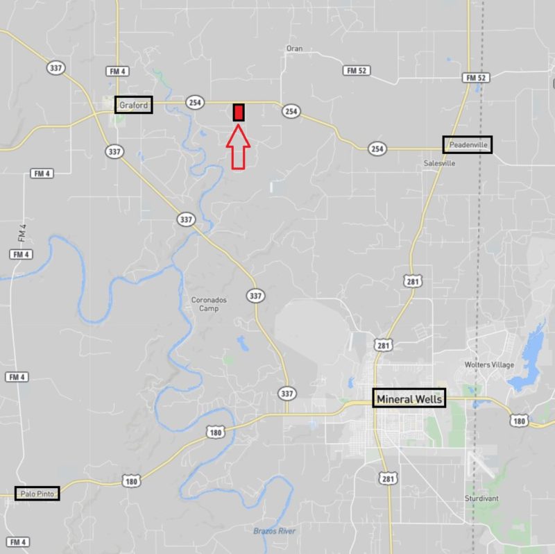 Local Map 156 Acres, 11650 TX254, Graford, Palo Pinto County, Texas
