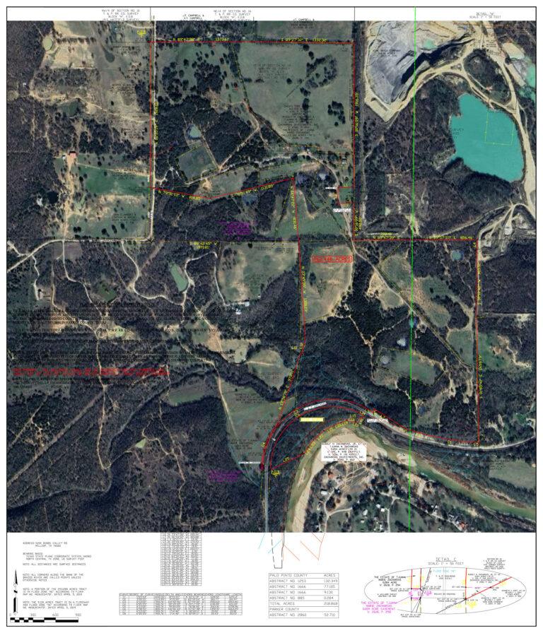 Aerial Working Sketch - ***UNDER CONTRACT***, 271.58 Acre Brazos River Farm, 5200 Dobbs Valley Road, Millsap, Texas