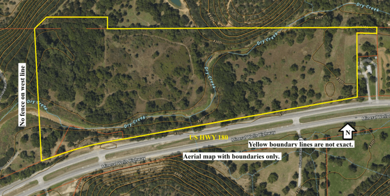 Aerial - 42 Acres of Beautiful Raw Land, US 180, Weatherford, Parker County, Texas