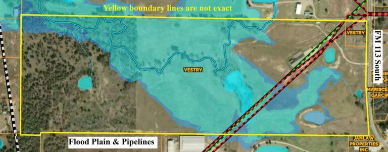 Flood Plain & Pipelines - 117.5 Acre "Cool Creek" Horse, Cattle & Recreational Ranch, Millsap, Parker Co., Texas