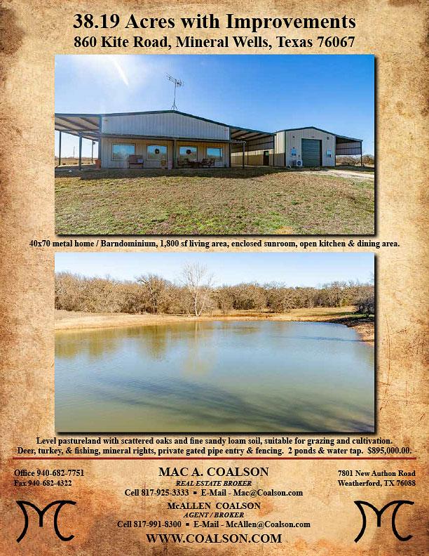 Brochure Brochure - 38.19 Acres with Improvements, 860 Kite Road, Mineral Wells, Texas 76067